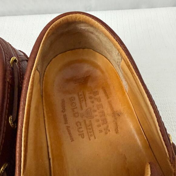 Sperry Top Sider Gold Cup ASV Boat Shoes Mens Size 11 Brown Leather Slip On main image 8